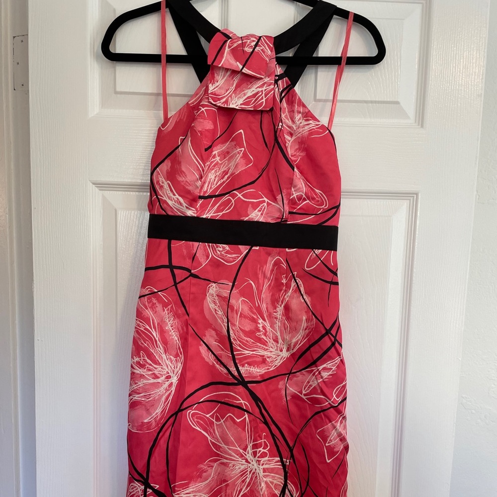 Salmon Printed Floral Dress
